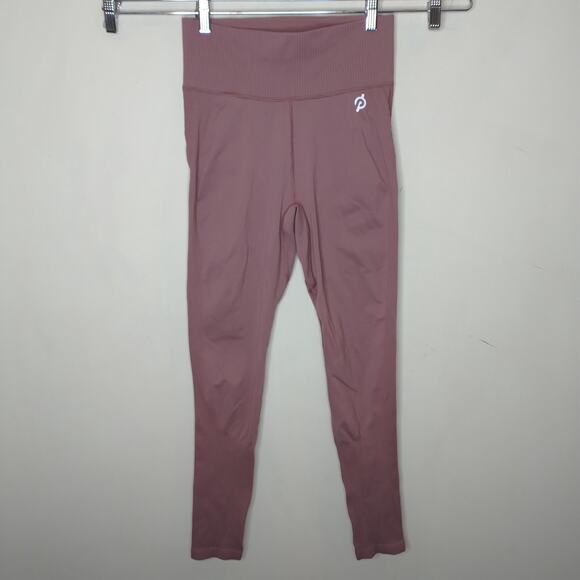 Peloton Pink Ribbed Leggings Size M / L High Waist - Picture 5 of 12
